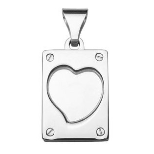 PENDENTIF AIMANTE ACIER RECTANGLE VITRE