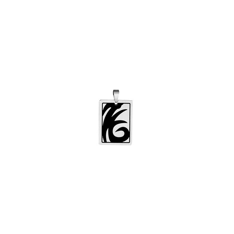 PENDENTIF ACIER RECTANGULAIRE MOTIF TRIB