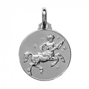 MEDAILLE ARGENT RHODIE ZODIAQUE SAGITTAIRE