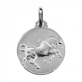 MEDAILLE ARGENT RHODIE ZODIAQUE TAUREAU