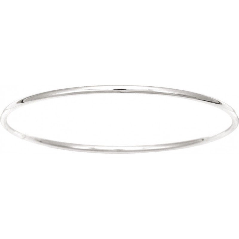 Jonc fil rond 2.5mm argent rhodié