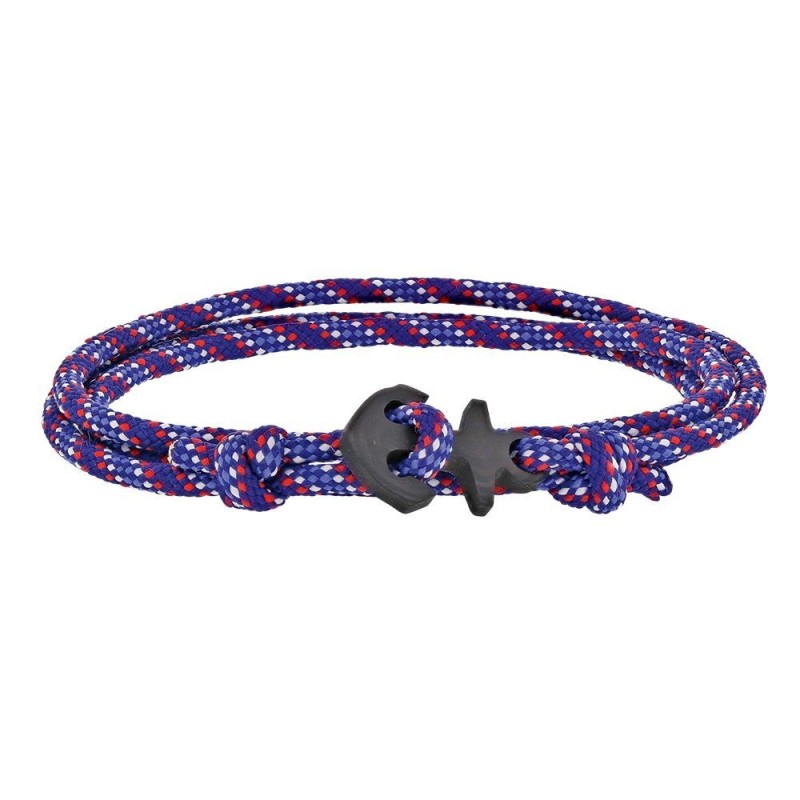 Bracelet nylon ancre carbone