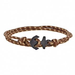 Bracelet nylon ancre carbone