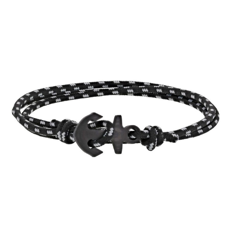 Bracelet nylon ancre carbone