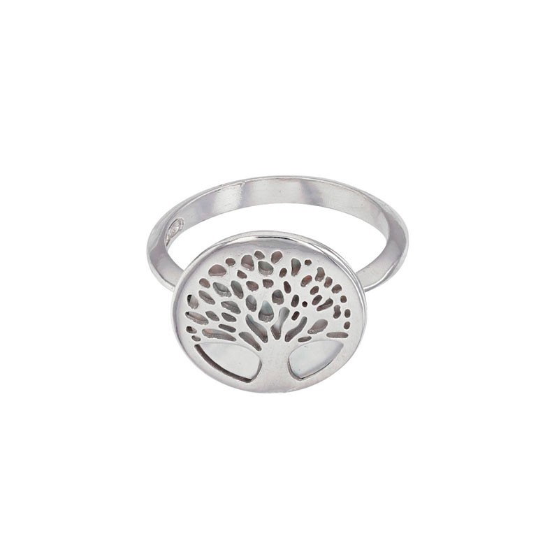 Bague argent rhodié 925/000 + nacre_56