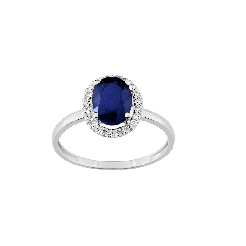 Bague saphir or gris 375