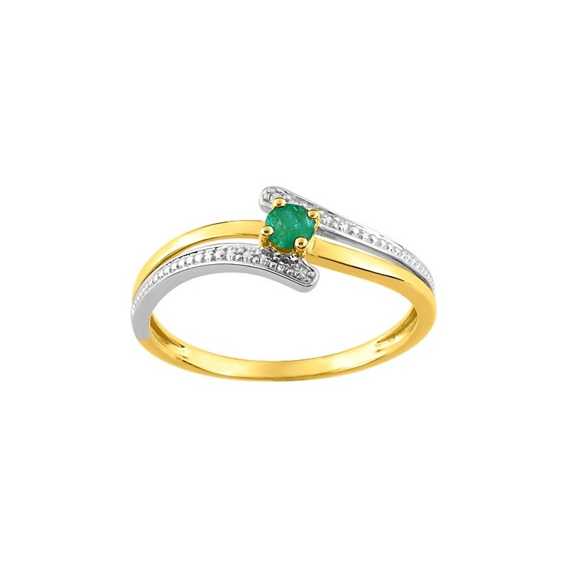 Bague or 375 emeraude