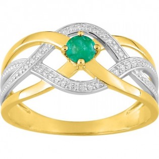 Bague or 375 emeraude