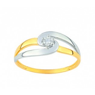 Bague or 375 diamant