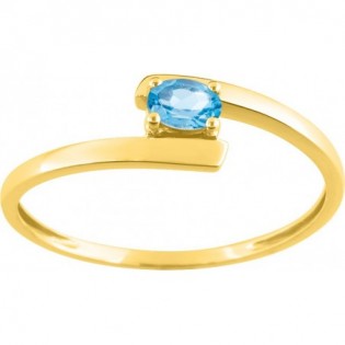 Bague or 375  topaze bleue