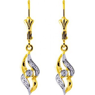 Boucles d'oreilles or 375 diamants