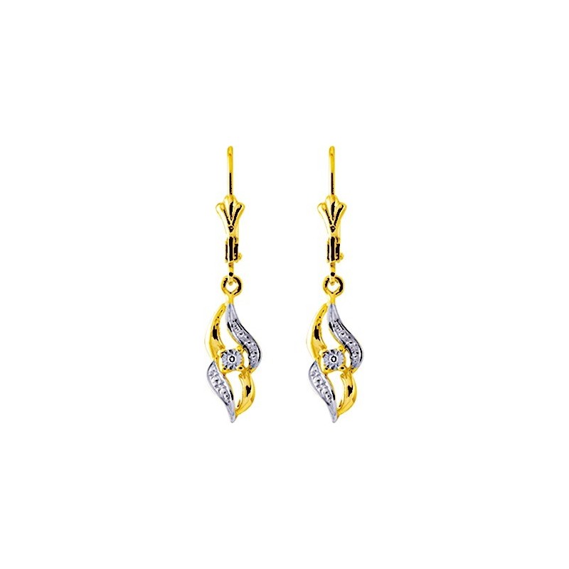 Boucles d'oreilles or 375 diamants