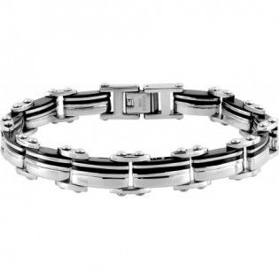 Bracelet bicolore noir acier