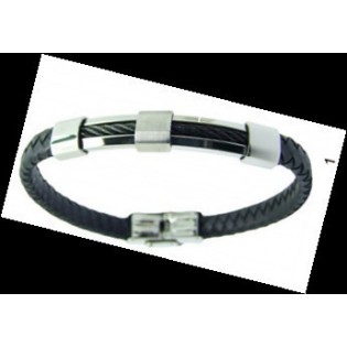 Bracelet matière synthètique acier