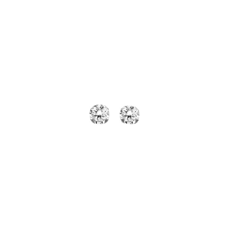 Boucles d'oreilles argent rhodié 6mm