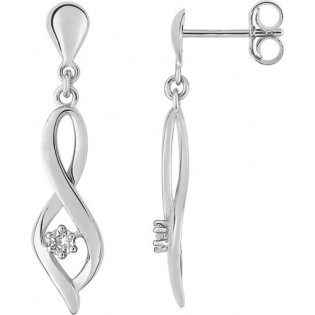 Boucles d'oreilles or 375 + diamant