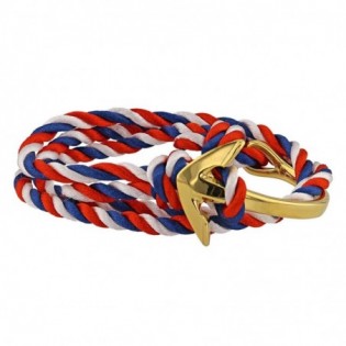 Bracelet ancre marine doré