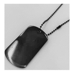 Collier acier noir + plaque