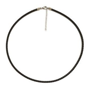 Collier acier/synthétique noir