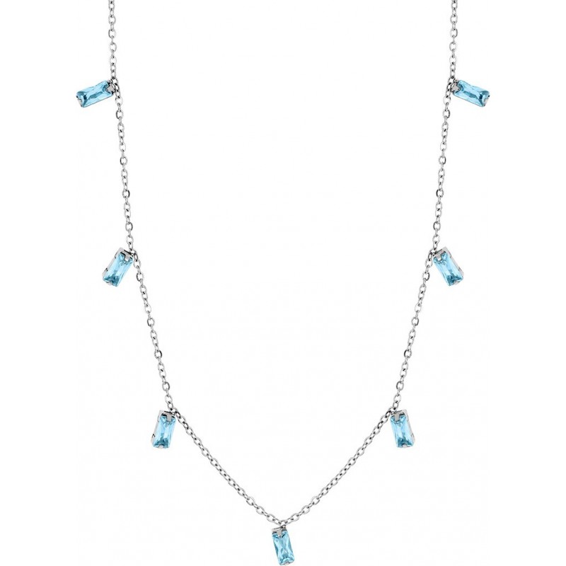 Collier acier + oz bleu