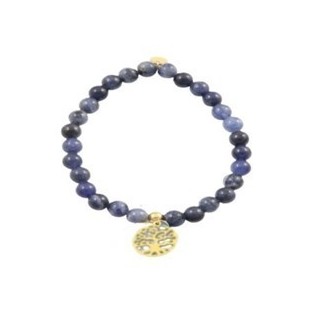 Bracelet acier doré + sodalite