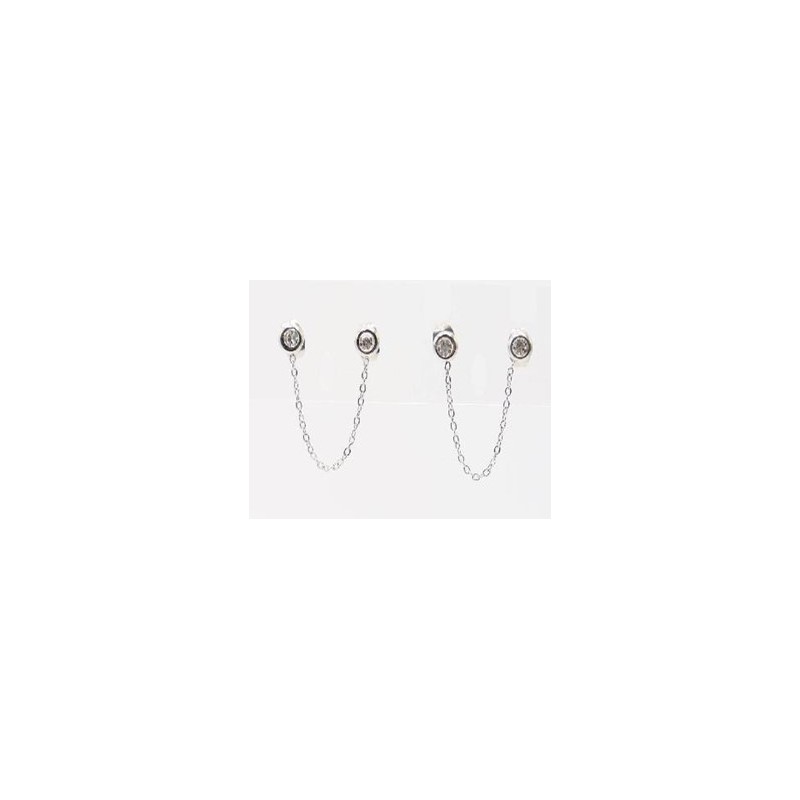 Boucles d'oreilles acier + cristal