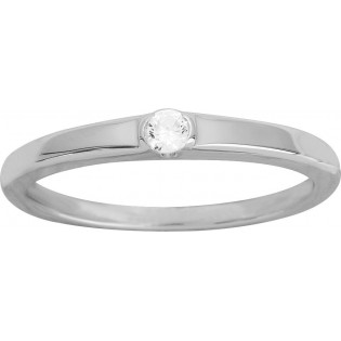 Bague argent rhodié + OZ