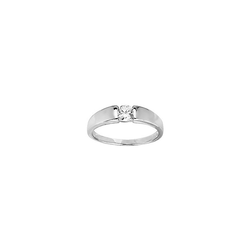 Bague argent rhodié + OZ