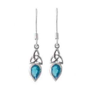 Boucles d'oreilles argent + oz bleu