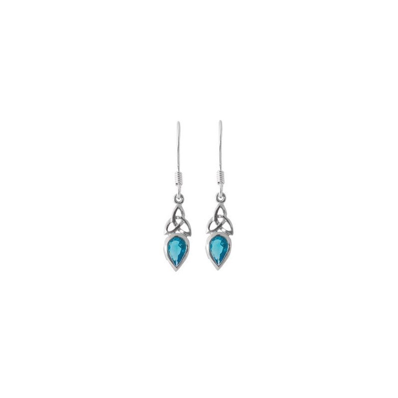 Boucles d'oreilles argent + oz bleu