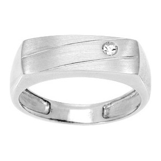 Bague homme argent rhodié + OZ