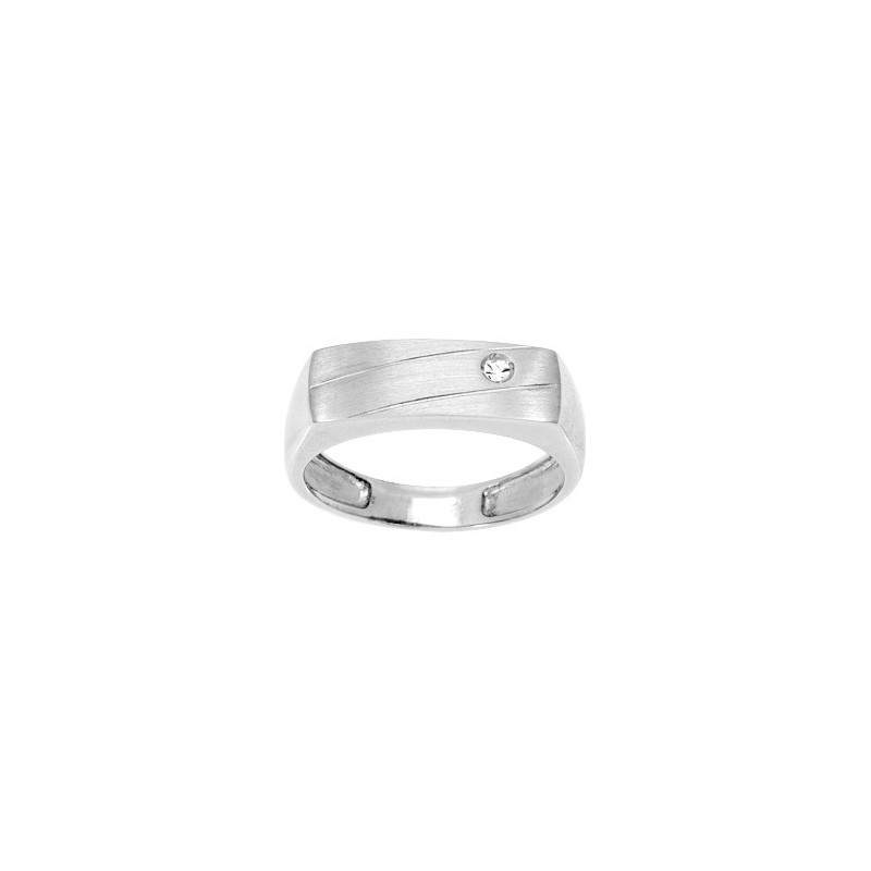 Bague homme argent rhodié + OZ