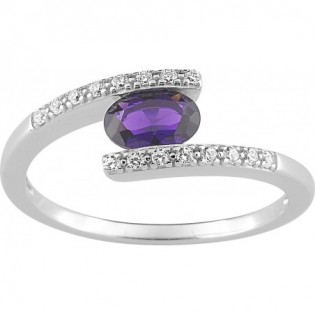 BAGUE AMETHYSTE SYN ARGT RHODIE OZ