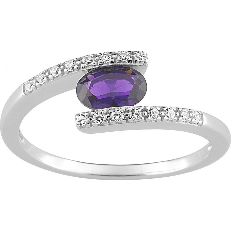 BAGUE AMETHYSTE SYN ARGT RHODIE OZ