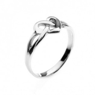 Bague entrelacs coeur celtique argent 925/000