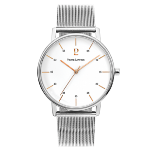 Montre Homme CITYLINE Cadran Blanc Bracelet Acier milanais Argenté