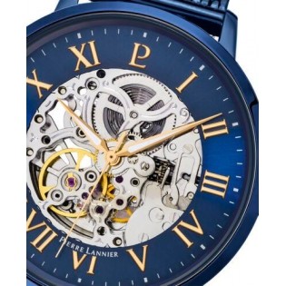 Montre Homme AUTOMATIC Cadran Bleu Bracelet Acier milanais Bleu